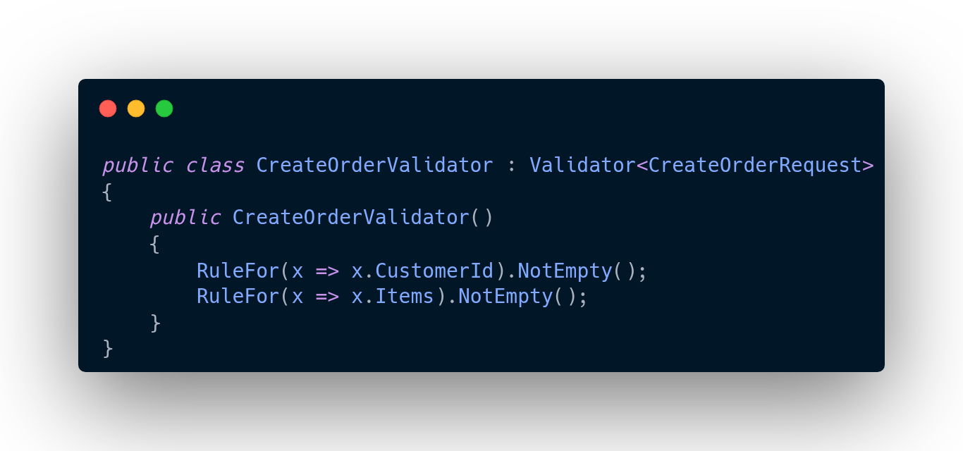 Fastendpoints Validator Class For Createorderrequest