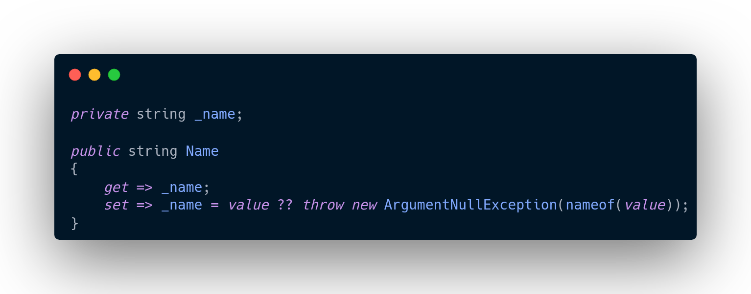 The C# 14 Feature I'Ll Actually Use Every Day 1 C# Property With A Hand-Written Backing Field (Before)